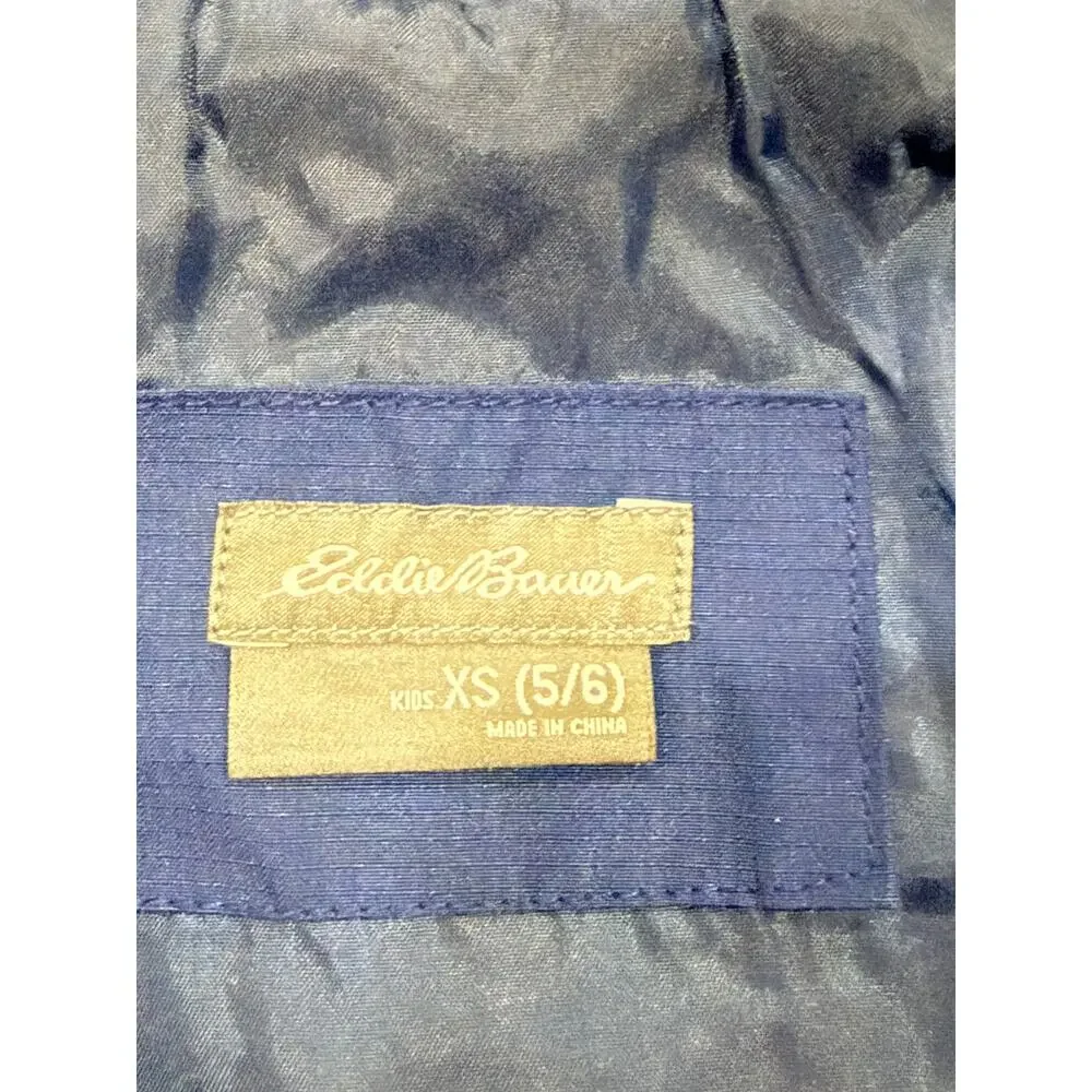 Eddie Bauer Kids XS 5/6 Hooded Full Zip Jacket Dark Navy Blue